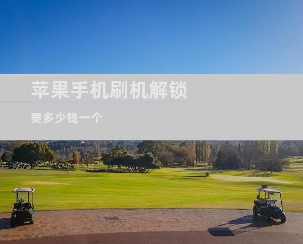 苹果手机刷机解锁要多少钱一个